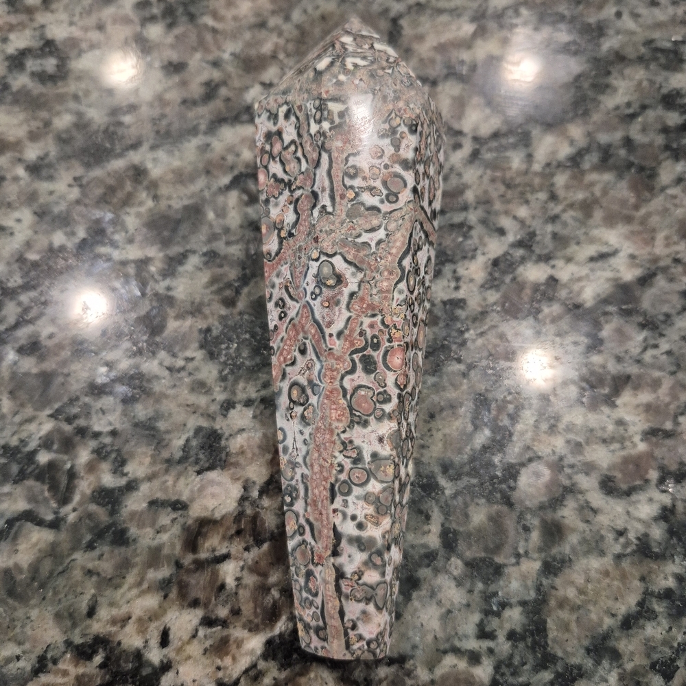 Natural Leopardskin Jasper Polished Crystal Scepter #4 New - Picture 5 of 6